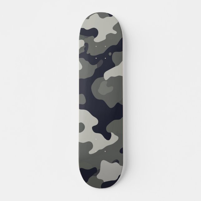 Urban Grey Camouflage Pattern Skateboard (Front)