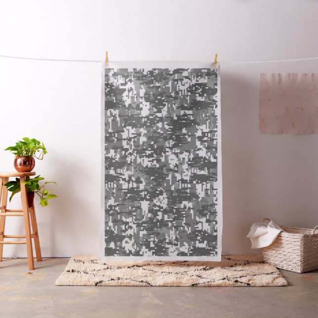 Urban Grey Digital Camo Camouflage Customisable Fabric (In Situ)