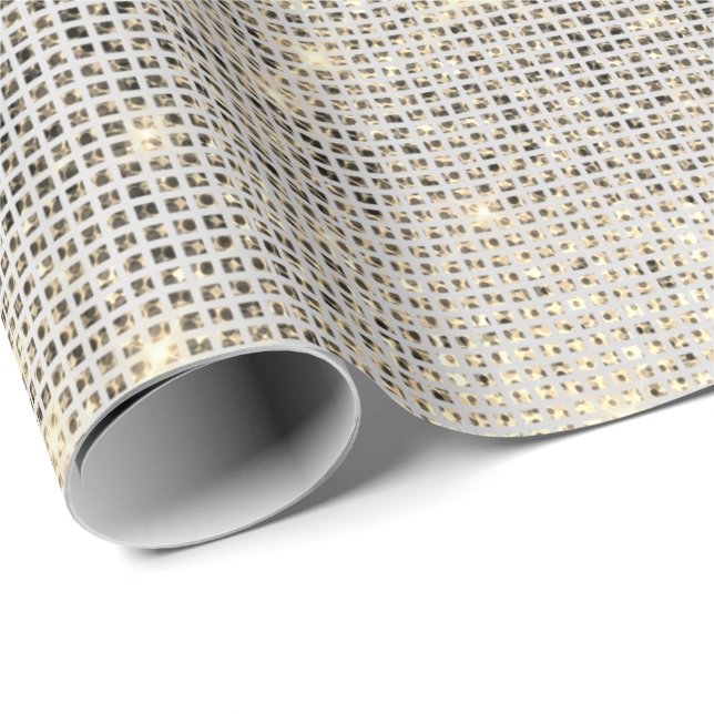 Urban Grey Sequin Shimmering Metallic Sparkly Wrapping Paper (Roll Corner)