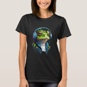 Urban Groove: Colourful Frog with Headphones T-Shirt