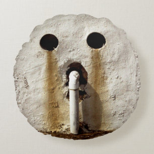 Urban Grunge Exposed Water Pipe  Round Cushion