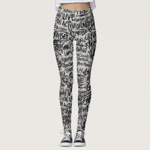 Urban Grunge Scribble  Leggings