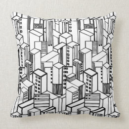 Urban hand drawn pattern cushion