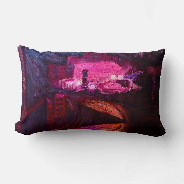 Urban Haze - Artistic Throw Pillow (Front)