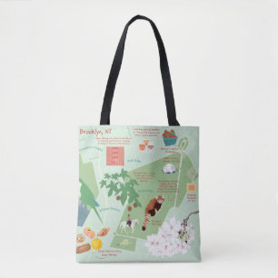 Urban Hiking Map of Brooklyn New York Tote Bag
