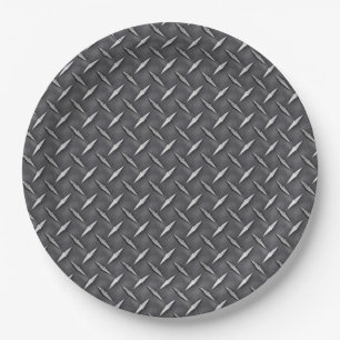 Urban Industrial Metallic Texture Print Paper Plate