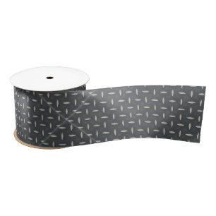 Urban Industrial Metallic Texture Print Satin Ribbon