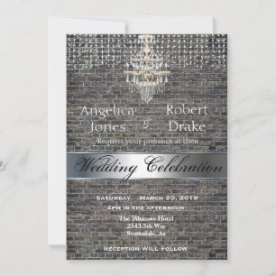 Urban Industrial Warehouse Brick Wedding Invite
