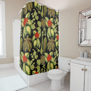 Urban jungle house plant elegant pattern shower curtain