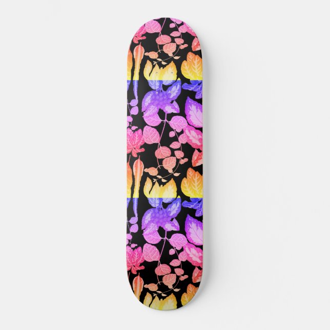 Urban jungle house plant rainbow pattern   skateboard (Front)