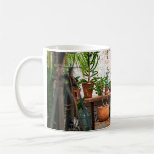 Urban jungle. Winter garden with plants, flowers. Coffee Mug