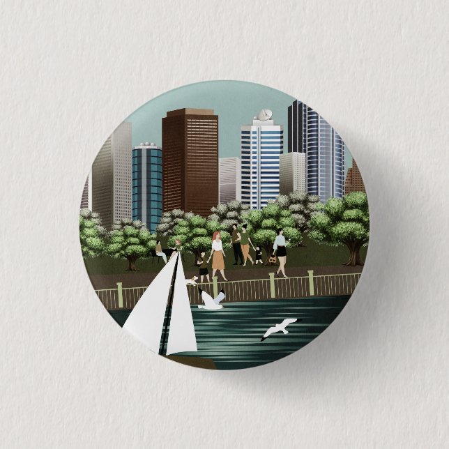 Urban landscape 3 cm round badge (Front)