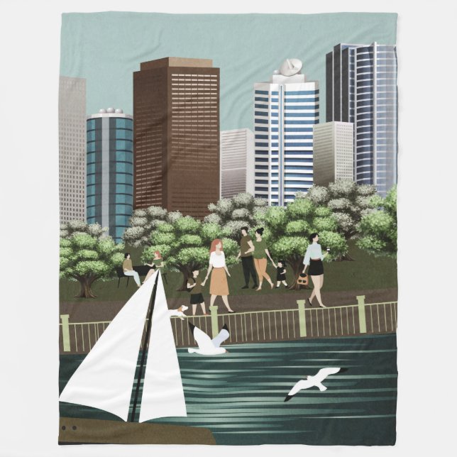 Urban landscape fleece blanket (Front)
