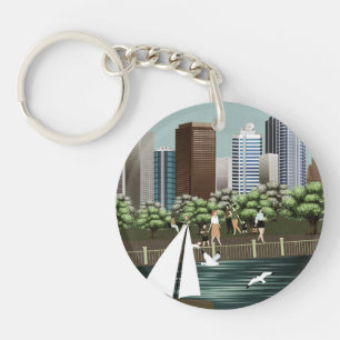 Urban landscape key ring