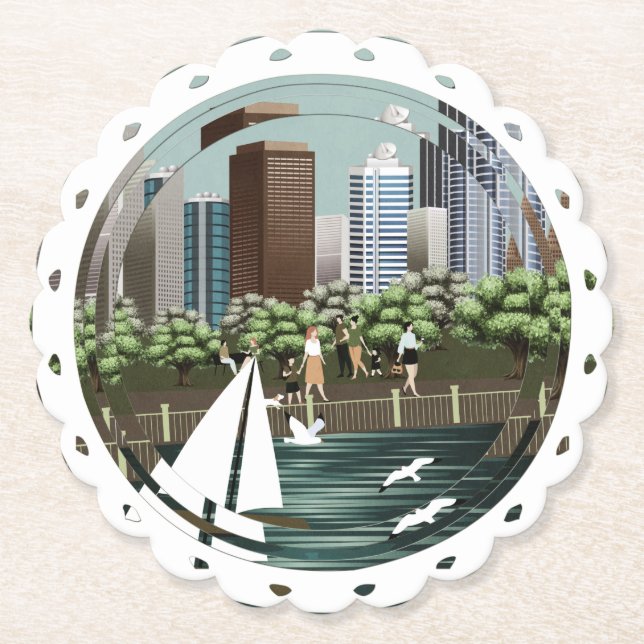 Urban landscape paper coaster (Front)
