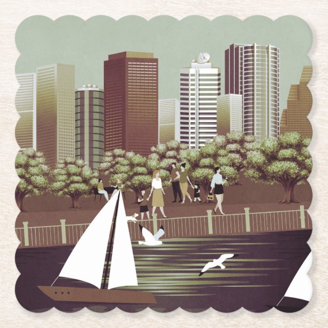 Urban landscape paper coaster (Front)