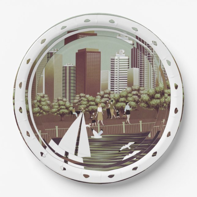 Urban landscape paper plate (Front)