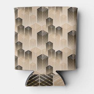 Urban Landscape: Sepia Ivory Seamless Can Cooler