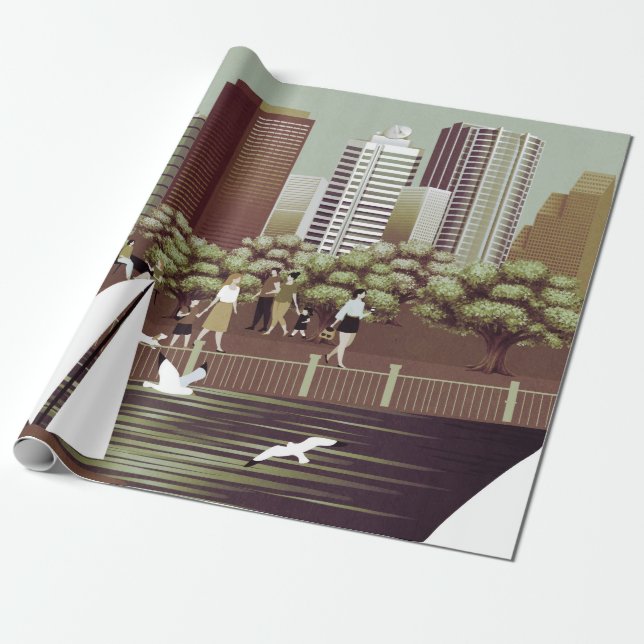 Urban landscape wrapping paper (Unrolled)