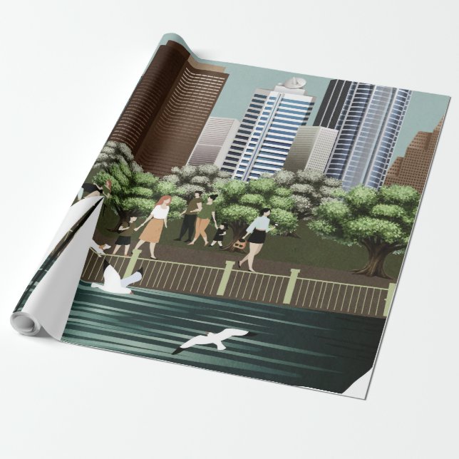 Urban landscape wrapping paper (Unrolled)