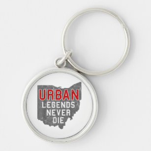 Urban Legends Never Die State of Ohio Distressed  Key Ring