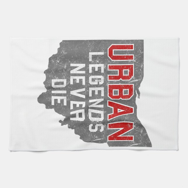 Urban Legends Never Die State of Ohio Distressed  Tea Towel (Horizontal)