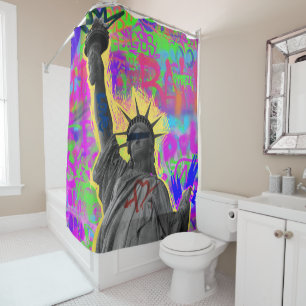 Urban Liberty Modern Artistic Collage Shower Curtain