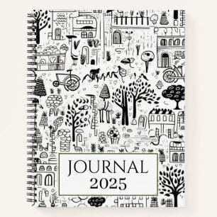 Urban Life Doodles 2025  Notebook