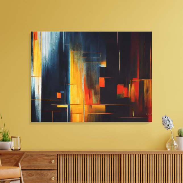 Urban Lights Abstract Geometry Canvas Print (Insitu(LivingRoom))