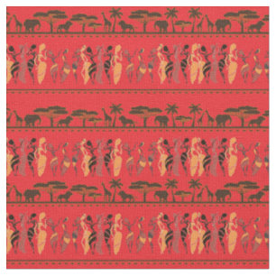 Urban Lights African Safari Animal Dancers Fabric
