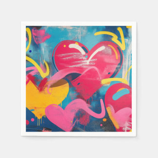 Urban Love: Graffiti Hearts Napkin