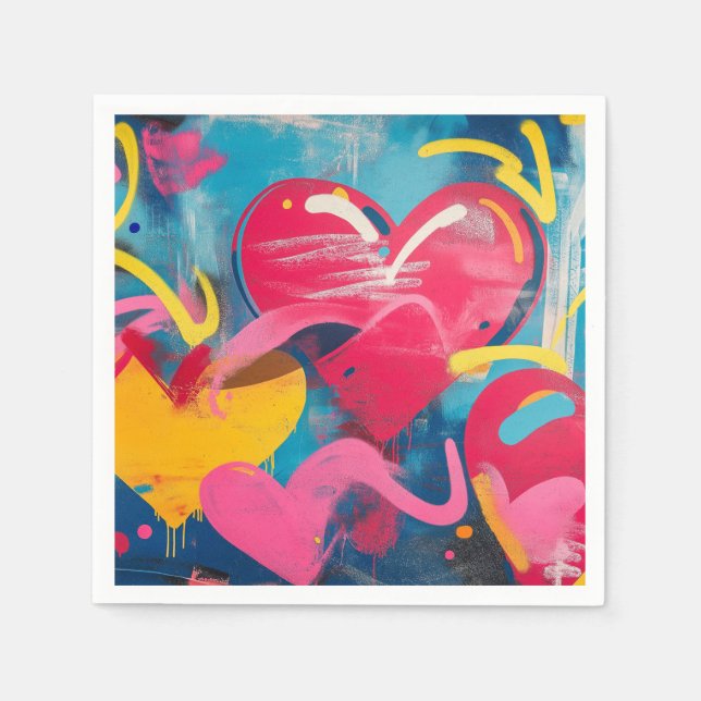 Urban Love: Graffiti Hearts Napkin (Front)