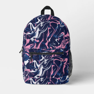 Urban Marble in Pink and Blue Printed Backpack