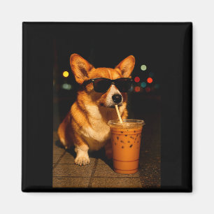 Urban milk coffee nightlife corgi dog dad mum boy magnet