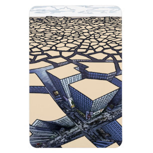Urban Mirage: Concrete Canyons on Barren Lands Magnet