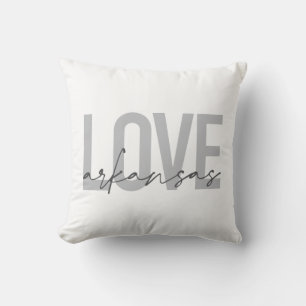 Urban, modern, simple, cool design Love Arkansas Cushion