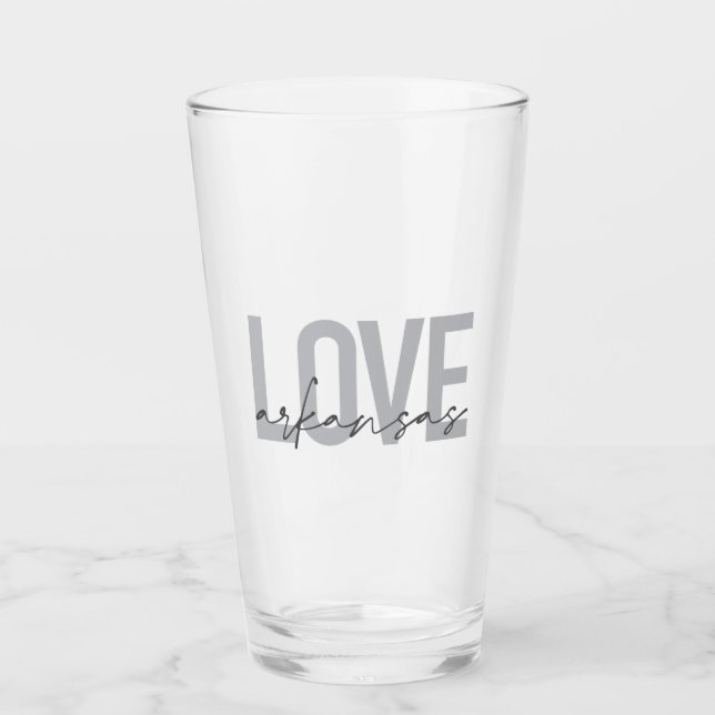 Urban, modern, simple, cool design Love Arkansas Glass (Front)