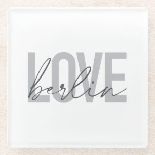 Urban, modern, simple, cool design Love Berlin Glass Coaster