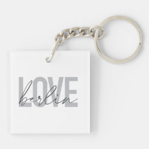 Urban, modern, simple, cool design Love Berlin Key Ring