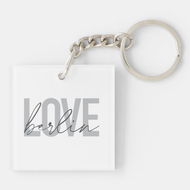 Urban, modern, simple, cool design Love Berlin Key Ring (Back)