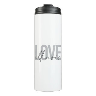 Urban, modern, simple, cool design Love Illinois Thermal Tumbler
