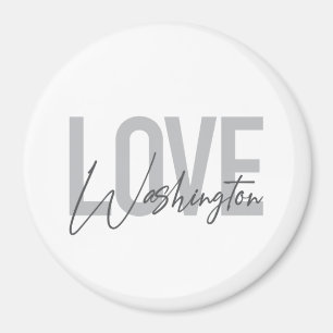 Urban, modern, simple, cool design Love Washington Magnet