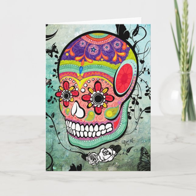 Urban Muerte Day of the Dead Illustration Card (Front)