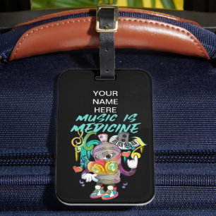 Urban Music is Medicine Graffiti Luggage Tag