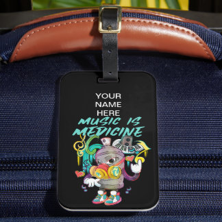 Urban Music is Medicine Graffiti Luggage Tag