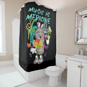 Urban Music is Medicine Graffiti Shower Curtain