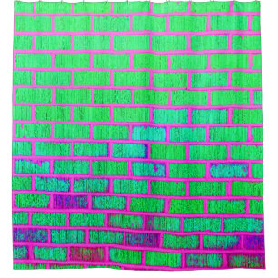 Urban Neon Brick Wall Shower Curtain