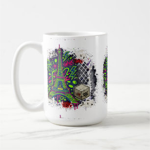 Urban Neon Graffiti Eiffel Tower Coffee Mug