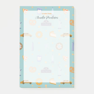 Urban NYC Icons Pattern Turquoise Green Name  Post-it Notes