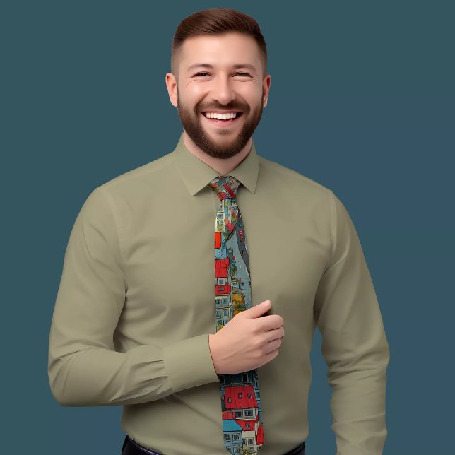 Urban Oasis Cityscape Fashion Tie (Creator Uploaded)